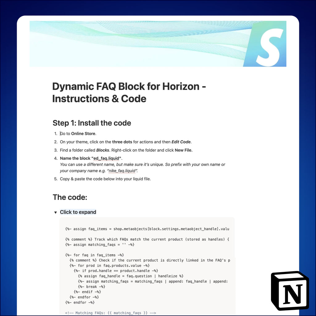 Dynamic FAQ Block for Horizon