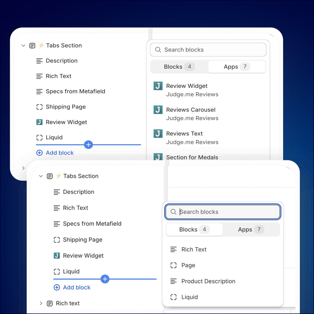 Tabs Section for Shopify