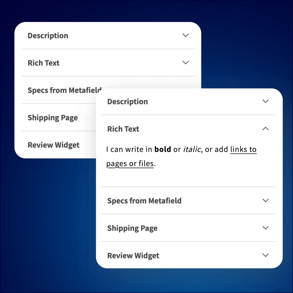 Tabs Section for Shopify