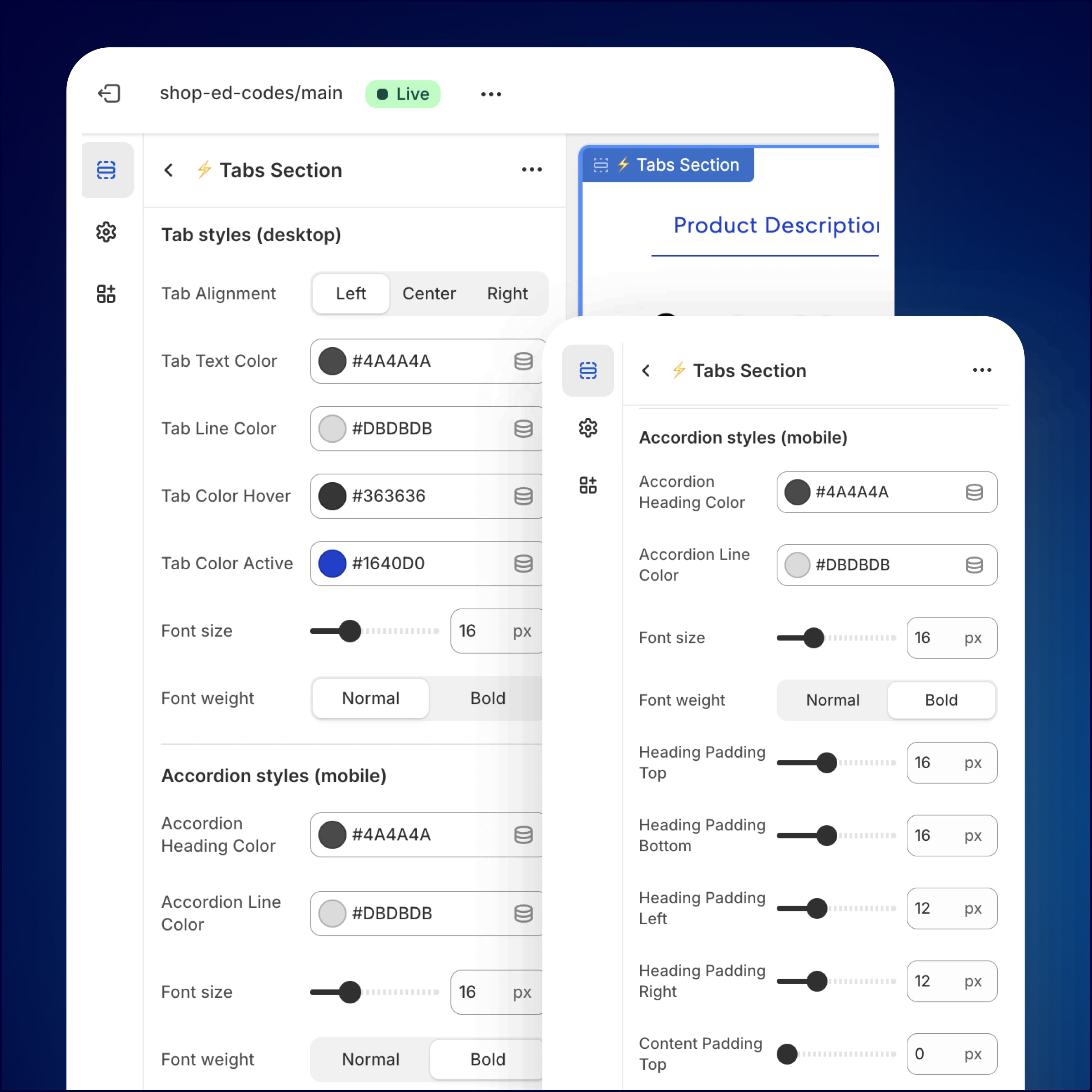 Tabs Section for Shopify