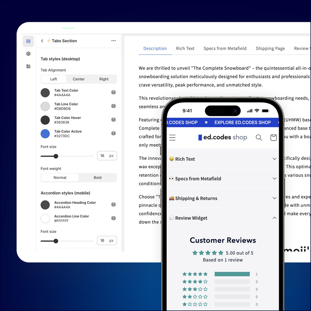 Tabs Section for Shopify